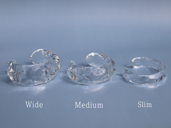 ガラス バングル “ice” Slim  (SS、S、Mサイズ)～溶けない氷シリーズ～ 9枚目の画像
