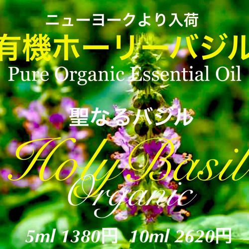 聖なるバジル】有機ホーリーバジル精油5ml（10ml出品中） その他素材