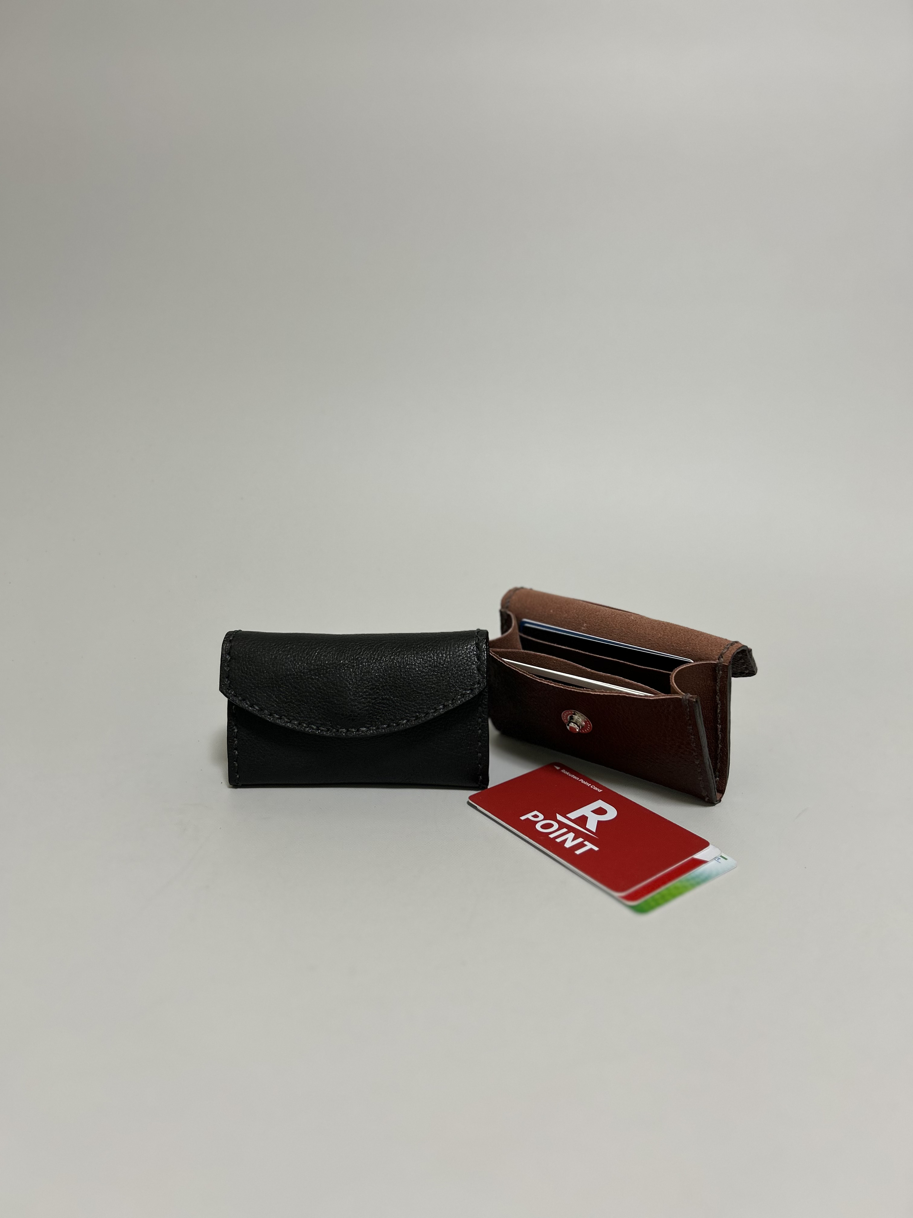 姫路レザーmini mini財布◆黒　カード入れ　名刺入れ　革財布　コインケース　手のひらsize ミニサイズ　新作