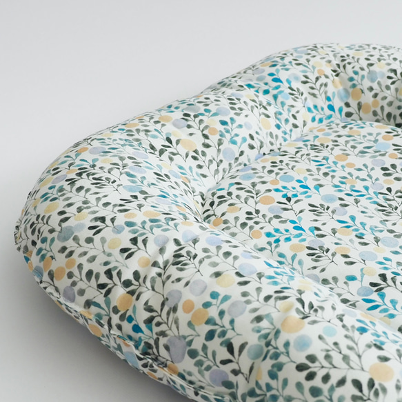 うさぎ用 ゴロンちょマット・グリーンフラワー(クッション、ベッド) 3枚目の画像