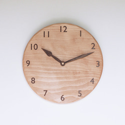 木製 掛け時計 丸型 カバ材18 2枚目の画像