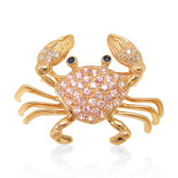 K18WG ダイヤ 蟹モチーフ ブローチ エメラルド アメジスト K18WG ダイヤ 蟹モチーフ ブローチ エメラルド アメジスト