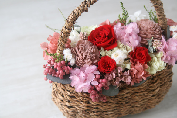 母の日オススメ Flower basket redrose 3枚目の画像