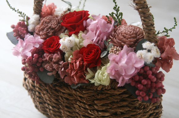 母の日オススメ Flower basket redrose 5枚目の画像