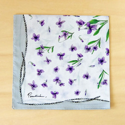 紫羅蘭色手帕 - 棉質，稍大 - 也可用作圍巾 第2張的照片