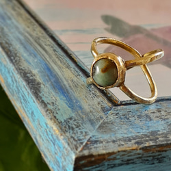 【7～8号】 turquoise brass ring 3枚目の画像