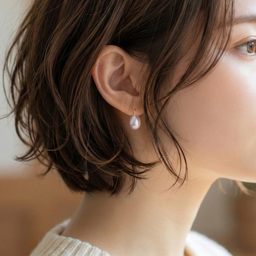 定番人気｜14kgf 淡水パールドロップピアス（3色展開） ピアス（フック