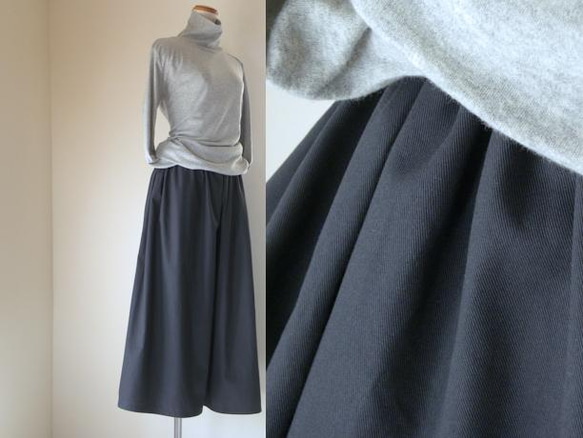 [シームポケット]＊出番多し! デイリーエース＊チノクロスのガウチョパンツ[11色展開]オリーブ/チャコールグレー/～ 7枚目の画像