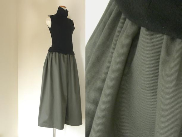 [シームポケット]＊出番多し! デイリーエース＊チノクロスのガウチョパンツ[11色展開]オリーブ/チャコールグレー/～ 6枚目の画像