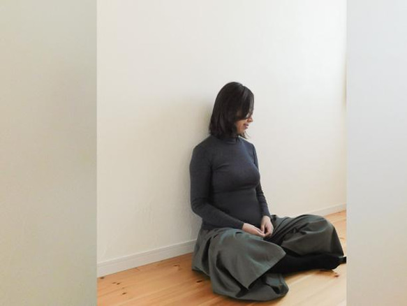 [シームポケット]＊出番多し! デイリーエース＊チノクロスのガウチョパンツ[11色展開]オリーブ/チャコールグレー/～ 5枚目の画像