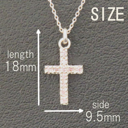 クロスネックレス シルバー925 ピンク キュービックジルコニア 十字架 クロス ネックレス ペンダント キラキラ 透明 8枚目の画像