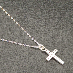 クロスネックレス シルバー925 ピンク キュービックジルコニア 十字架 クロス ネックレス ペンダント キラキラ 透明 6枚目の画像