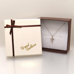 クロスネックレス シルバー925 ピンク キュービックジルコニア 十字架 クロス ネックレス ペンダント キラキラ 透明 7枚目の画像