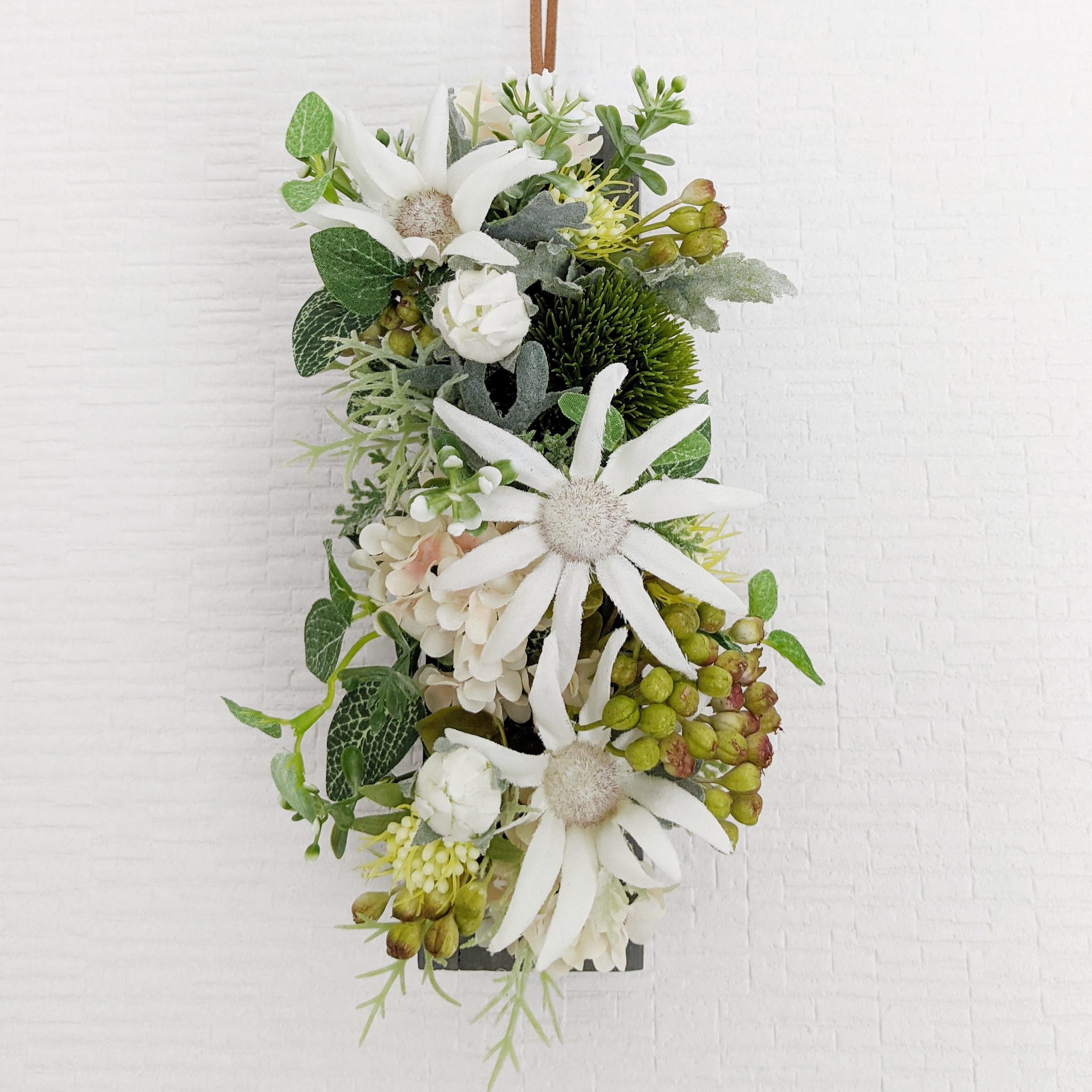 パンジーと小花がいっぱい春リース スプリングリース ナチュラル