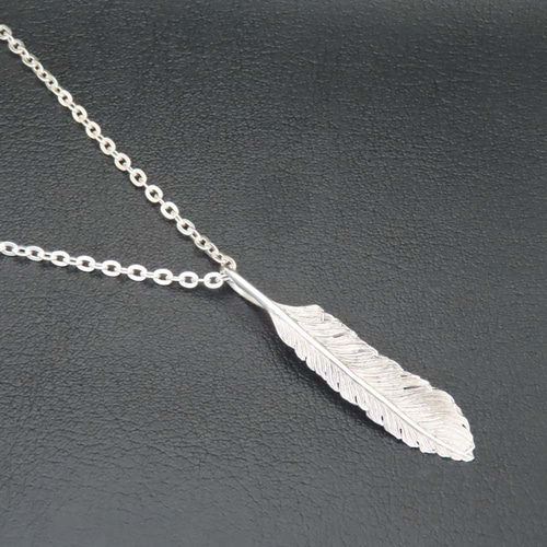 フェザーネックレス シルバー925 【刻印無料】 フェザー 羽 羽根