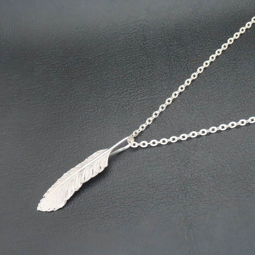 フェザーネックレス シルバー925 【刻印無料】 フェザー 羽 羽根