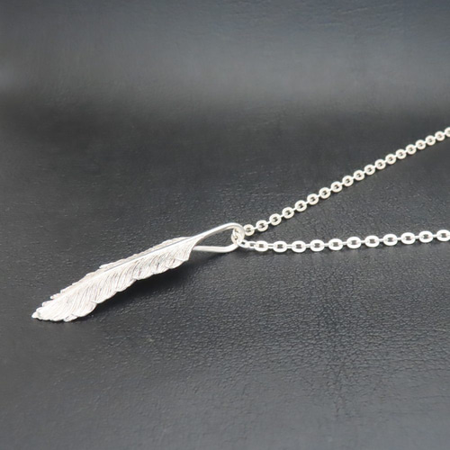 フェザーネックレス シルバー925 【刻印無料】 フェザー 羽 羽根