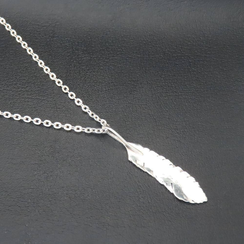 フェザーネックレス シルバー925 【刻印無料】 フェザー 羽 羽根