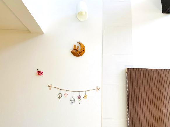 小さなガーランド〜木・ハート・お家・花・ちょうちょ　　　ワイヤークラフト　アート　壁飾り　インテリア　おしゃれ　可愛い　 2枚目の画像