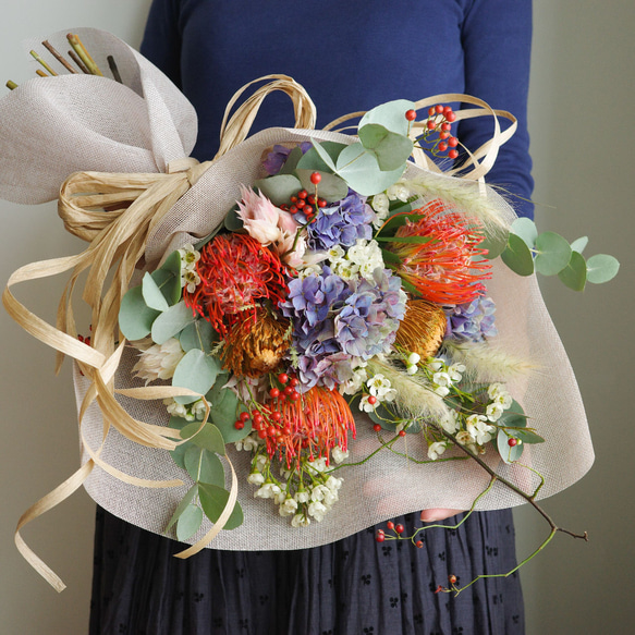 ドライフラワー フレッシュ スワッグ No.5 ドライになるフレッシュブーケ｜時間をたのしむ贈りもの お花おまかせ