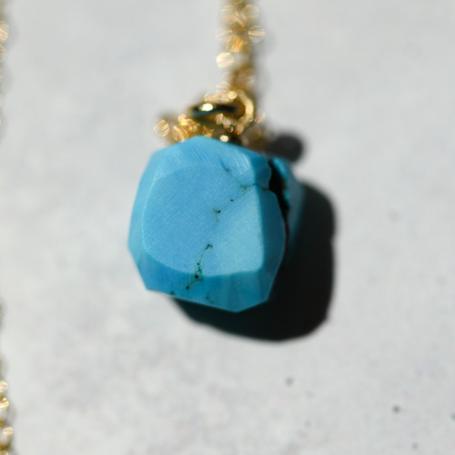 ターコイズ鉱物原石 ネックレス 【石おまかせ/金具選択可