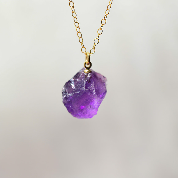 紫水晶 (紫水晶) 礦物寶石項鍊 [可用石頭/可用金屬配件] 手工天然石材配件 第7張的照片