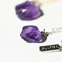 紫水晶 (紫水晶) 礦物寶石項鍊 [可用石頭/可用金屬配件] 手工天然石材配件 第6張的照片