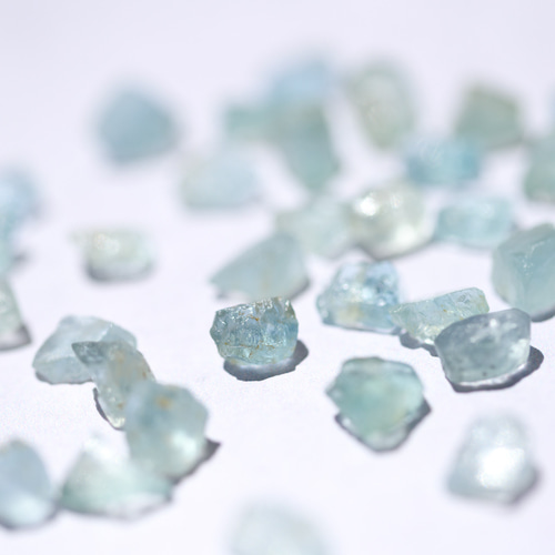 アクアマリン鉱物原石 ネックレス 【石おまかせ/金具選択可