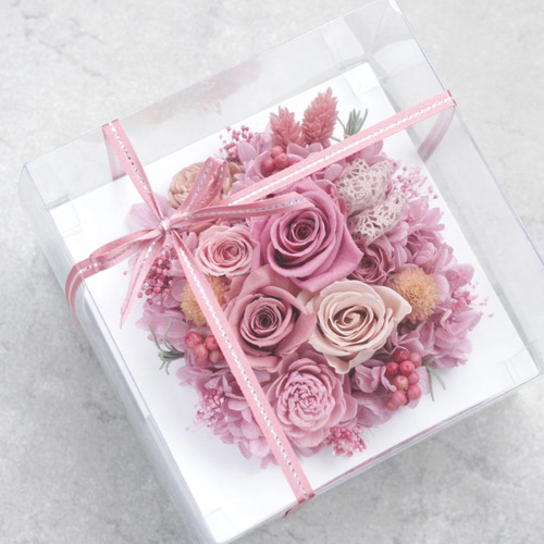 ＊*..くすみピンクのナチュラルアレンジ＊°.プリザーブドフラワー　お花の贈り物 完成品 プリザーブドフラワー くすみカラー アレンジメント （ピンク