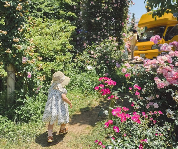 【折りたたみできる・洗える】フリルストローハット　アイボリーリボン　麦わら帽子 カンカン帽 7枚目の画像