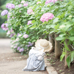 【折りたたみできる・洗える】フリルストローハット　アイボリーリボン　麦わら帽子 カンカン帽 3枚目の画像