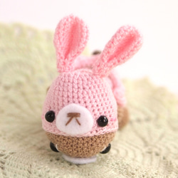 【訂做】兔子 Kigurumi 坐式 Amigurumi 吊飾【裡面有 19 種動物】 第6張的照片