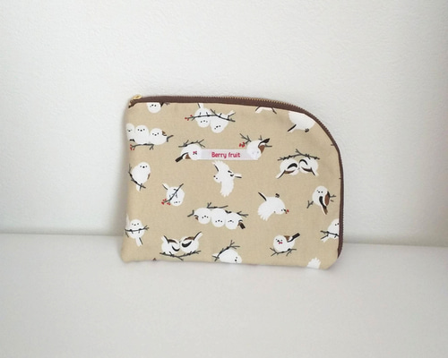 シマエナガ柄L字ファスナーポーチ ポーチ Berry fruit 通販 11514605