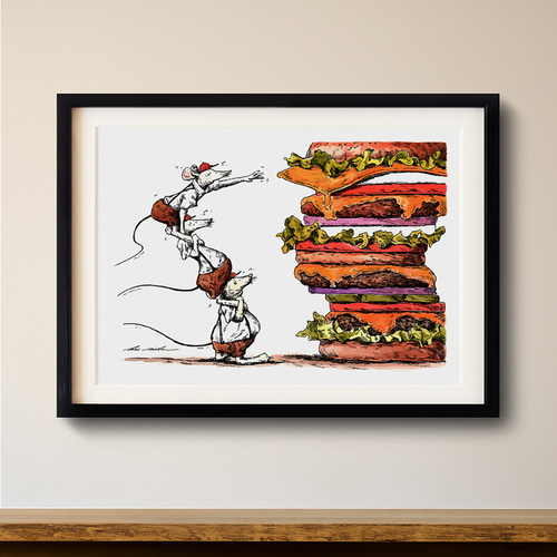 アートポスター No.49《 Cheese Hunter 》 イラスト kei saito 通販