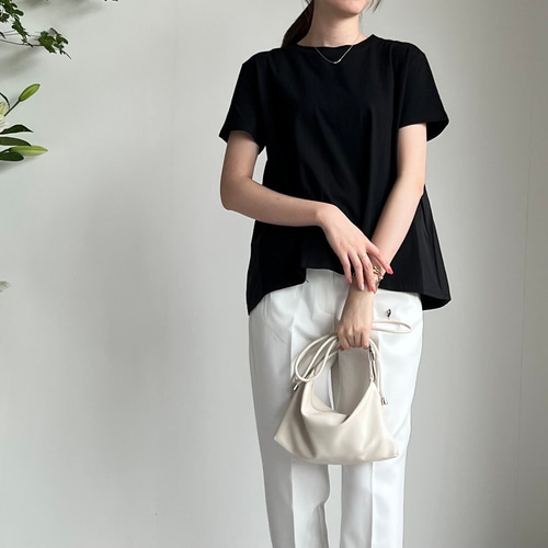 再販】送0ゆったりでもオシャレ見え♪バックフレアTシャツ デザイン  