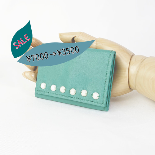コンパクト]本革三つ折り財布(エメラルドグリーン) 三つ折り財布 Z