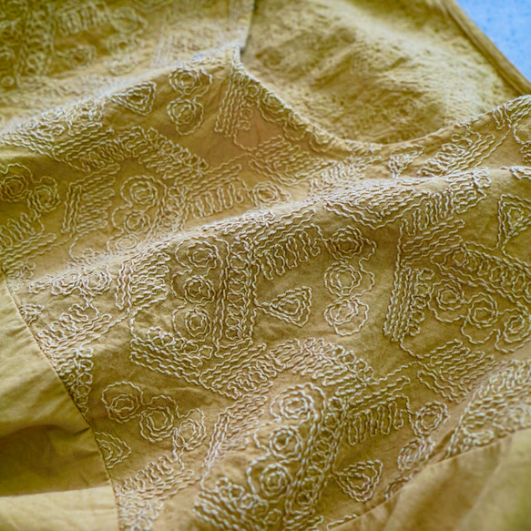 刺繡襯衫/黃色/三河紡織 第7張的照片