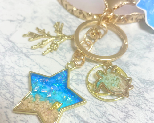 Hawaii 星型キーホルダー 名入れ・送料無料 | サーフボード型 ≪Stars&Waves