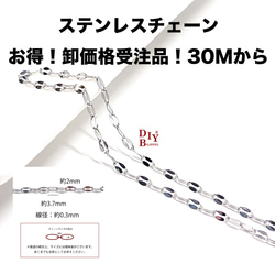 【受注品】【卸価格30M】esco09 約3.7*2mm デザイン ステンレスチェーン 1枚目の画像