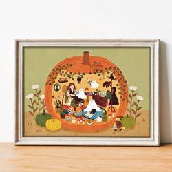 かぼちゃの家　ハロウィンポスター　A4サイズ 1枚目の画像