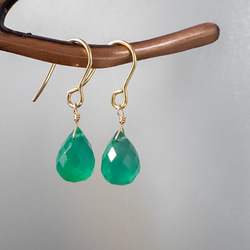 2個＊ 天然石 パーツ エメラルド ワイヤーラッピング コネクター