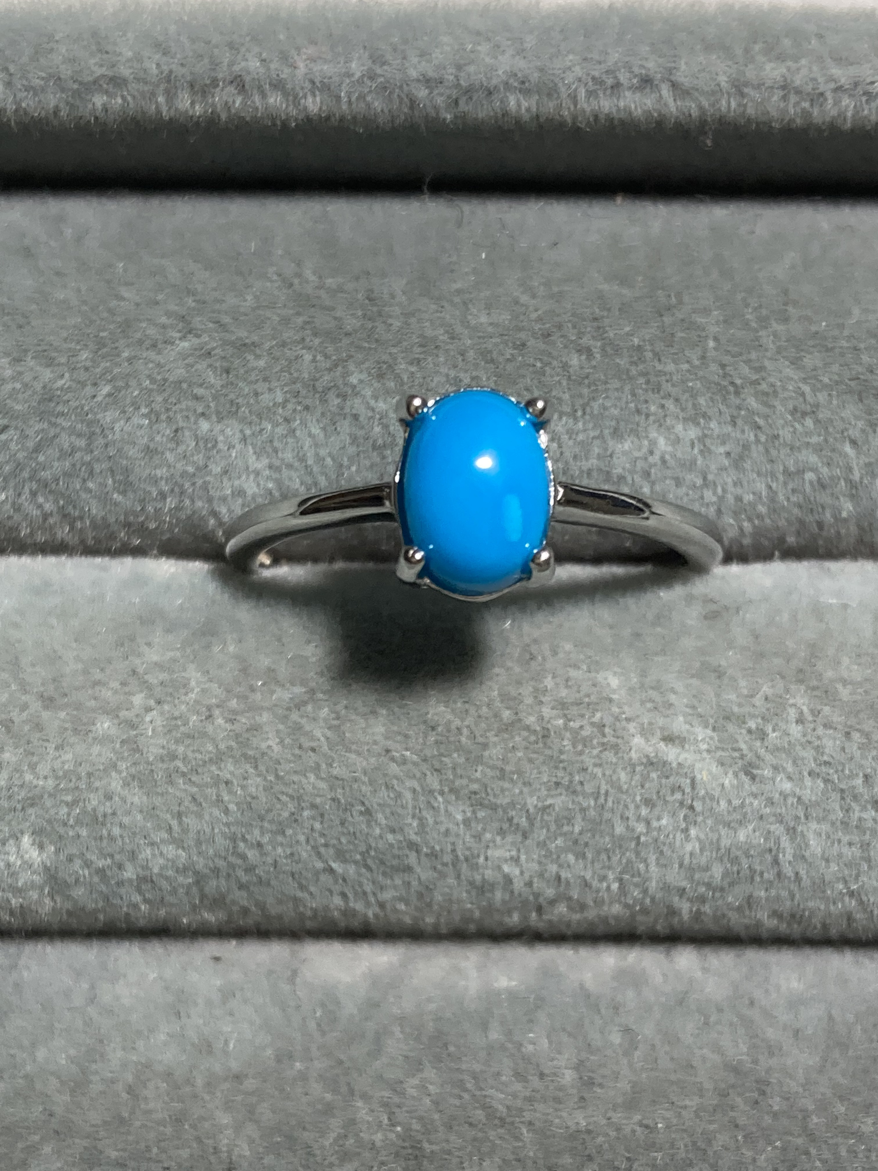 12月誕生石　スリーピングビューティー鉱山ターコイズ リング　指輪　フリーサイズ　ロジウムコーティングシルバー925