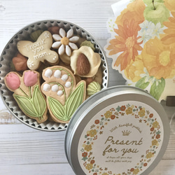 母の日♡バター不使用アイシングクッキー缶♡紅茶セットで可愛く優雅なプレゼントに 3枚目の画像