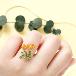 Twisted Flower- Wisteria 藤のワイヤーリング(フォークリング) 指輪