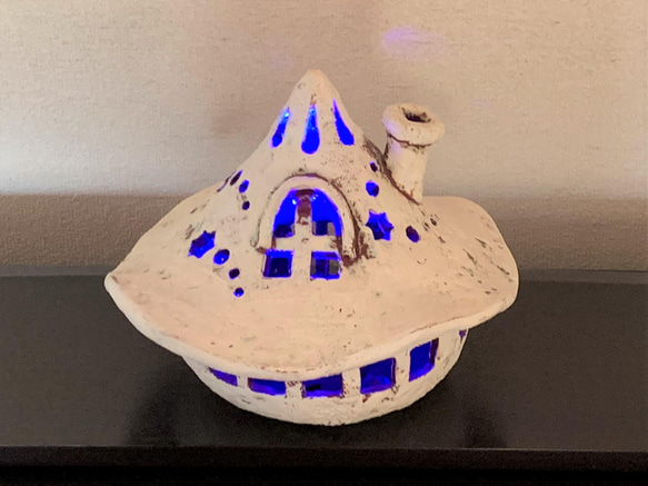 キャンドルハウス・3色ライト付き　陶器　アロマ 12枚目の画像