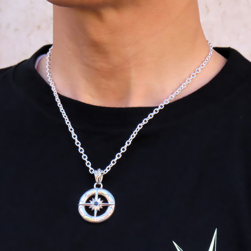 太陽神ネックレス XL シルバー925 【刻印無料】 太陽 サン 唐草