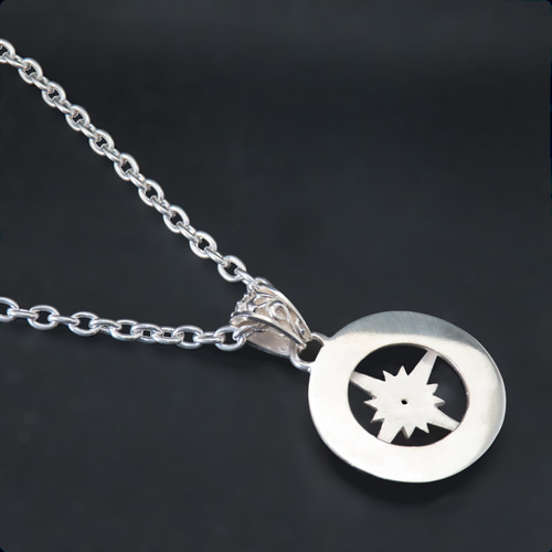 太陽神ネックレス XL シルバー925 【刻印無料】 太陽 サン 唐草 唐草