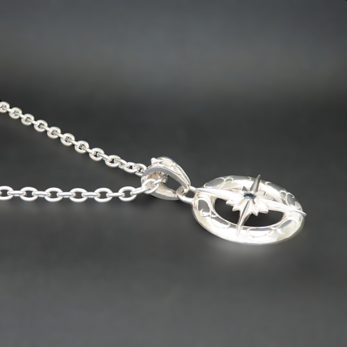 太陽神ネックレス XL シルバー925 【刻印無料】 太陽 サン 唐草