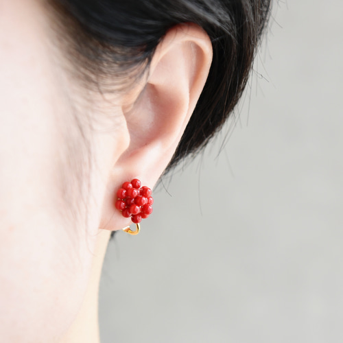 珊瑚　イヤリング　新品！ partsworldjp_accessory65