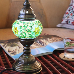 Turkish Mosaic lamp[Desk type]SMALL-Green *Free shipping 第1張的照片